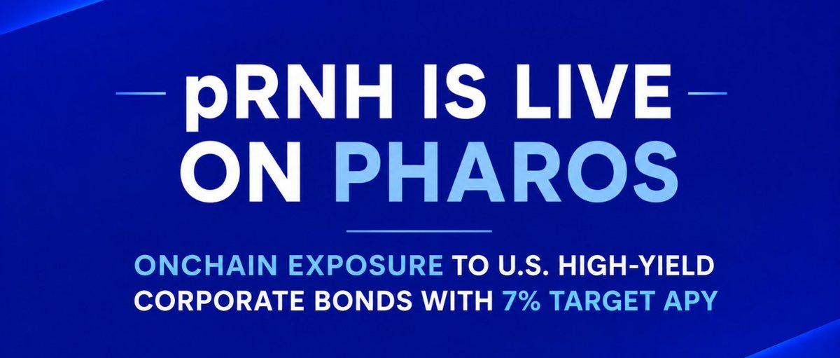 sainii010's tweet photo. pRNH is live on Pharos, from @R25Official

the yield comes from a strategy that invests in US high-yield corporate bonds

7% target yield

put in as little as $1, take it out whenever you want
no lock-up either

let’s get into it 🧵👇

#PharosStoryteller https://t.co/Ccae8mn9pL