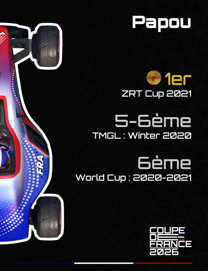 BeyondTheMindTM's tweet photo. 🏎️- Joueurs à suivre
Un ancien champion TMGL revient sur la scène compétitive trackmania pour la Coupe de France 2026...
Bonne chance à @GO_Papou pour cette nouvelle édition ! https://t.co/Sk9GgTSmFP
