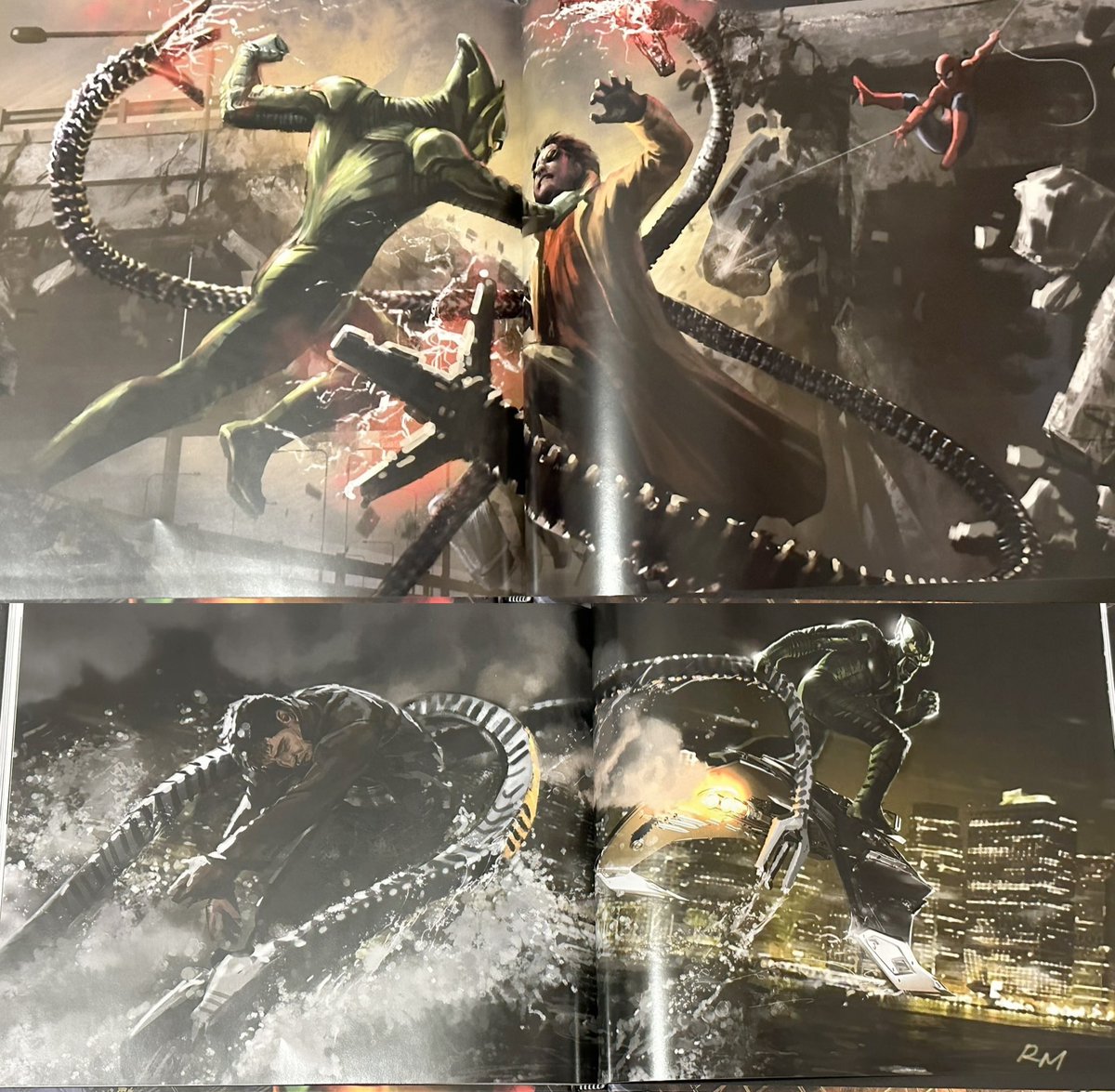 OocTobeyM's tweet photo. In an early version of Spider-Man: No Way Home, Green Goblin and Doctor Octopus were fighting each other

Here are the concept arts https://t.co/HAIbR5agmi