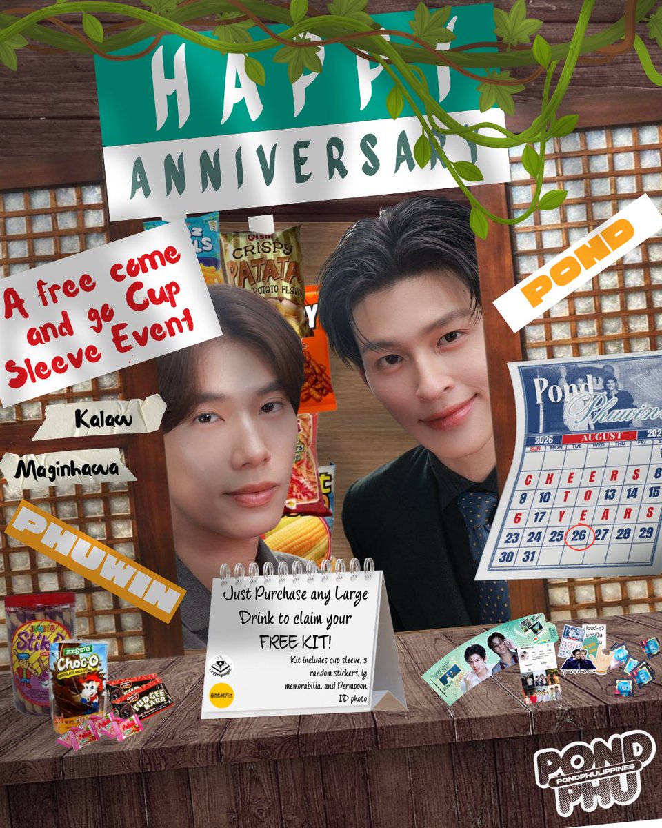 FiloNarawins's tweet photo. ✨ A LITTLE SOMETHING SPECIAL FOR FILO NARAWINS! 🧡🤍

To celebrate PondPhuwin’s Anniversary, we’ve prepared something special just for you! 🥹🫶🏻 And the best part? NO REGISTRATION NEEDED! 🎉

Starting TOMORROW, August 26, come and go at either of these participating branches:

☕ Coffee Pages – Kalaw
☕ Search Coffee Co. – Maginhawa

Simply purchase ANY LARGE DRINK and you can claim your FREE PondPhuwin Anniversary Kit! 🎁✨

Each kit includes cute fan-made goodies you’ll surely love! 💞

📌 No registration required
📌 Limited quantities per branch
📌 Available until supplies last only!

A special celebration made even sweeter with the help of our amazing sponsors, @naravest and @aus_faen! Thank you for making this anniversary surprise possible!

So what are you waiting for, Narawins? 👀
Come grab your favorite drink, claim your kit, and celebrate PondPhuwin’s special day with us! 

See you! 😉

🐻 #ppnaravit ␥ @ppnaravit
🐼 #phuwintang ␥ @phuwintang
౨ৎ #PERMPOON
౨ৎ #PondPhuwin #ปอนด์ภูวินทร์ 
౨ৎ #PondPhuLippines