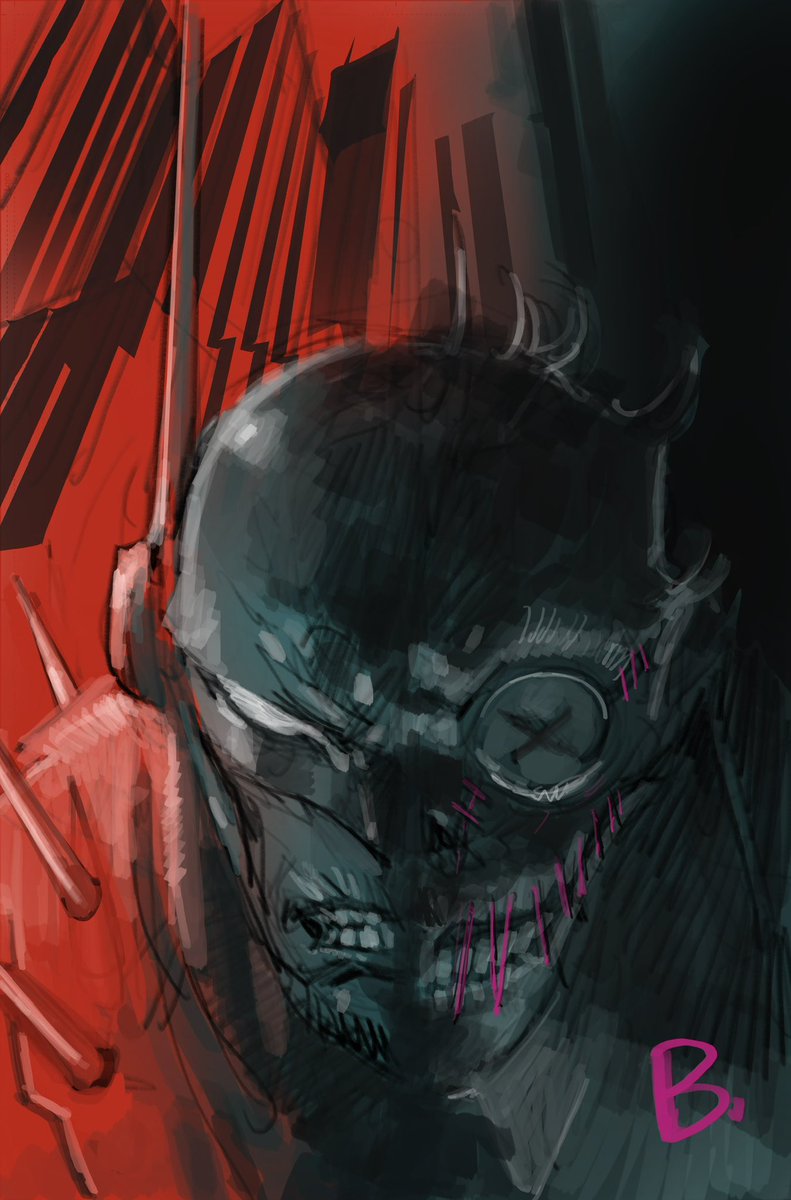 EricCanete's tweet photo. The ABSOLUTE BATMAN roughs for a retailer variant that didn't make it.  

I love red.  Red orange.  Red orange-ish. https://t.co/S753JuiU5b