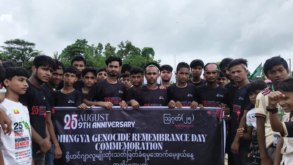 RYEN_ORG's tweet photo. 25 August - Rohingya Genocide Remembrance Day 2026

The Rohingya community stands in remembrance of the lives lost and in a collective call for justice, dignity, rights, and a safe, voluntary, and sustainable return to our homeland, Arakan.

Nine years on,We demand justice. https://t.co/DdAnO4bZC4