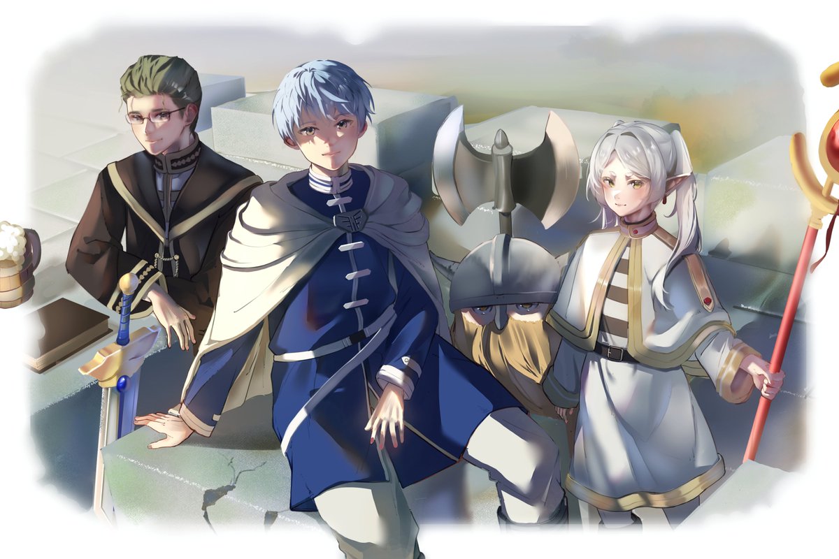 Getawayfromrei's tweet photo. Wahhhh Freiren Fanart donee :>>>> 
I couldnt post anything for a while there.

#Frierenbeyondjourney #frieren #himmel #anime #digitalart https://t.co/fDoy5tIXWW