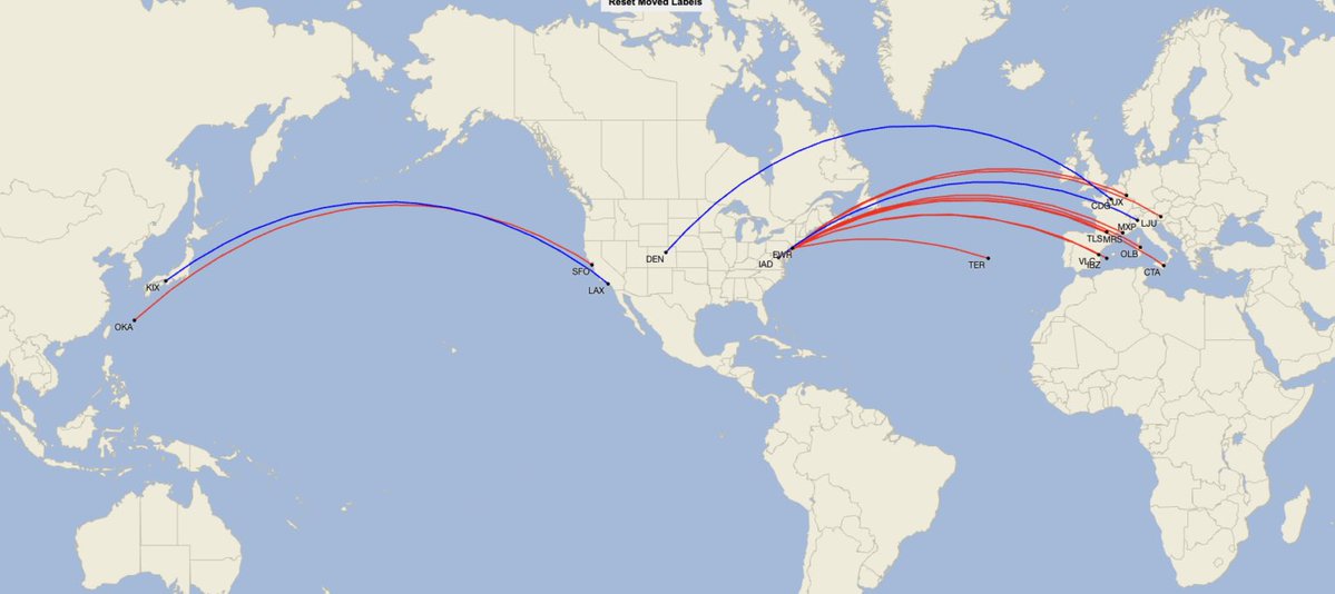 _ZachGriff's tweet photo. 🚨 @united just announced its largest international expansion ever.

10 new cities. 13 new routes.

✈️ Catania, Italy
✈️ Ibiza, Spain
✈️ Ljubljana, Slovenia
✈️ Luxembourg
✈️ Marseille, France
✈️ Okinawa, Japan
✈️ Olbia, Italy
✈️ Terceira, Portugal
✈️ Toulouse, France
✈️ Valencia, Spain