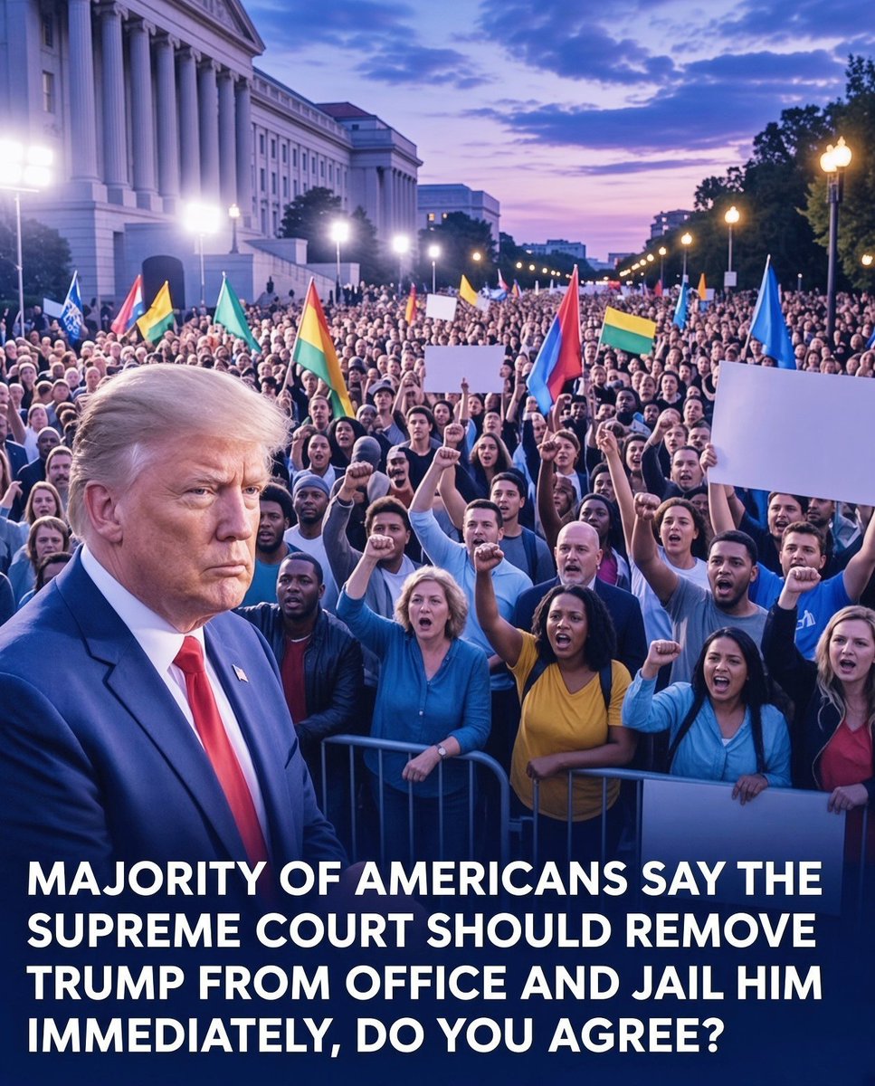 BarronTrum38's tweet photo. 🚨 CLAIM: “A MAJORITY OF AMERICANS” WANT THE SUPREME COURT TO REMOVE TRUMP FROM OFFICE AND JAIL HIM IMMEDIATELY.

Do you agree?

🟢 Yes 

🔴No https://t.co/WRkkF3MlC1