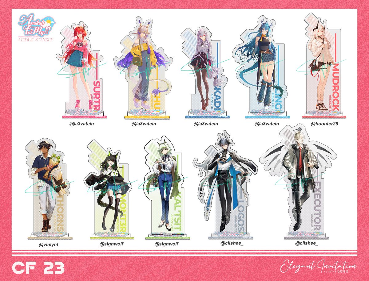 la3vatein's tweet photo. Hello! Pre-order Batch 2 for CF23 is ready.
I'll provide the link in the comments section.
OC products will follow soon.
This batch is for the Arknights fandom.
Thank you. 😊
#Arknights #CF23 https://t.co/9Gk5XIivVc
