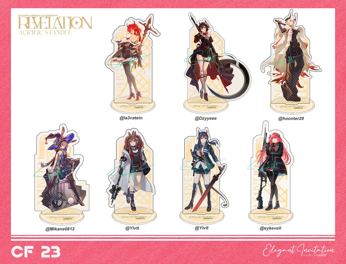 la3vatein's tweet photo. Hello! Pre-order Batch 2 for CF23 is ready.
I'll provide the link in the comments section.
OC products will follow soon.
This batch is for the Arknights fandom.
Thank you. 😊
#Arknights #CF23 https://t.co/9Gk5XIivVc
