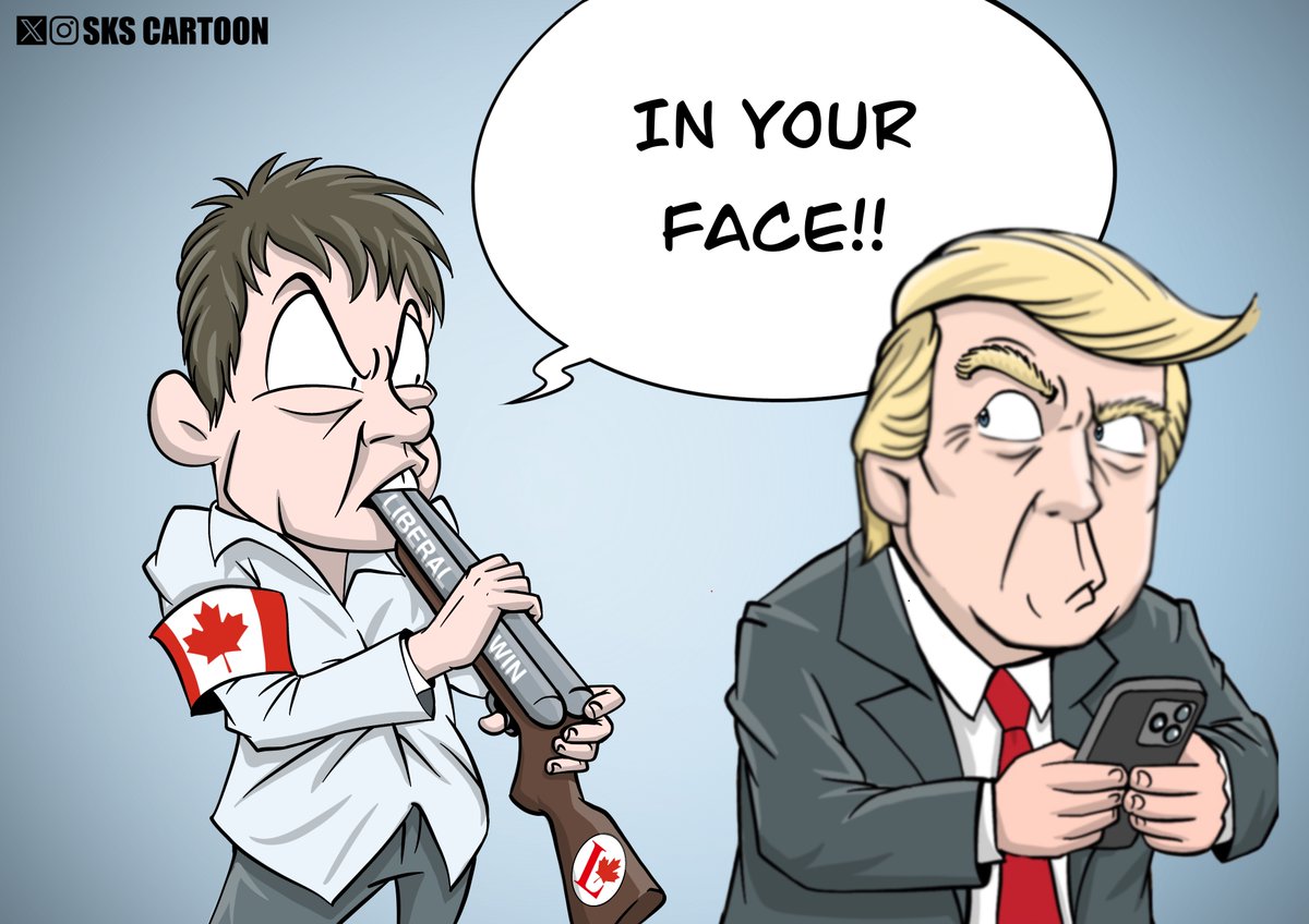 skscartoon's tweet photo. Canadians are taking “cut off your nose to spite your face” to a new level. https://t.co/ojbaNTWuBs