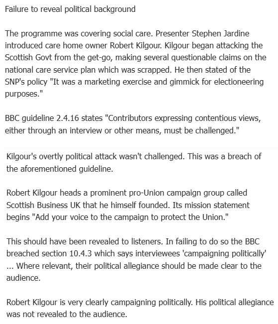 msm_monitor's tweet photo. A complaint has been submitted to the BBC following a Radio Scotland phone-in on social care after care home owner Robert Kilgour was allowed to mount political attacks on the Scottish Govt without having his political background revealed. https://t.co/rNPa5hoej4
