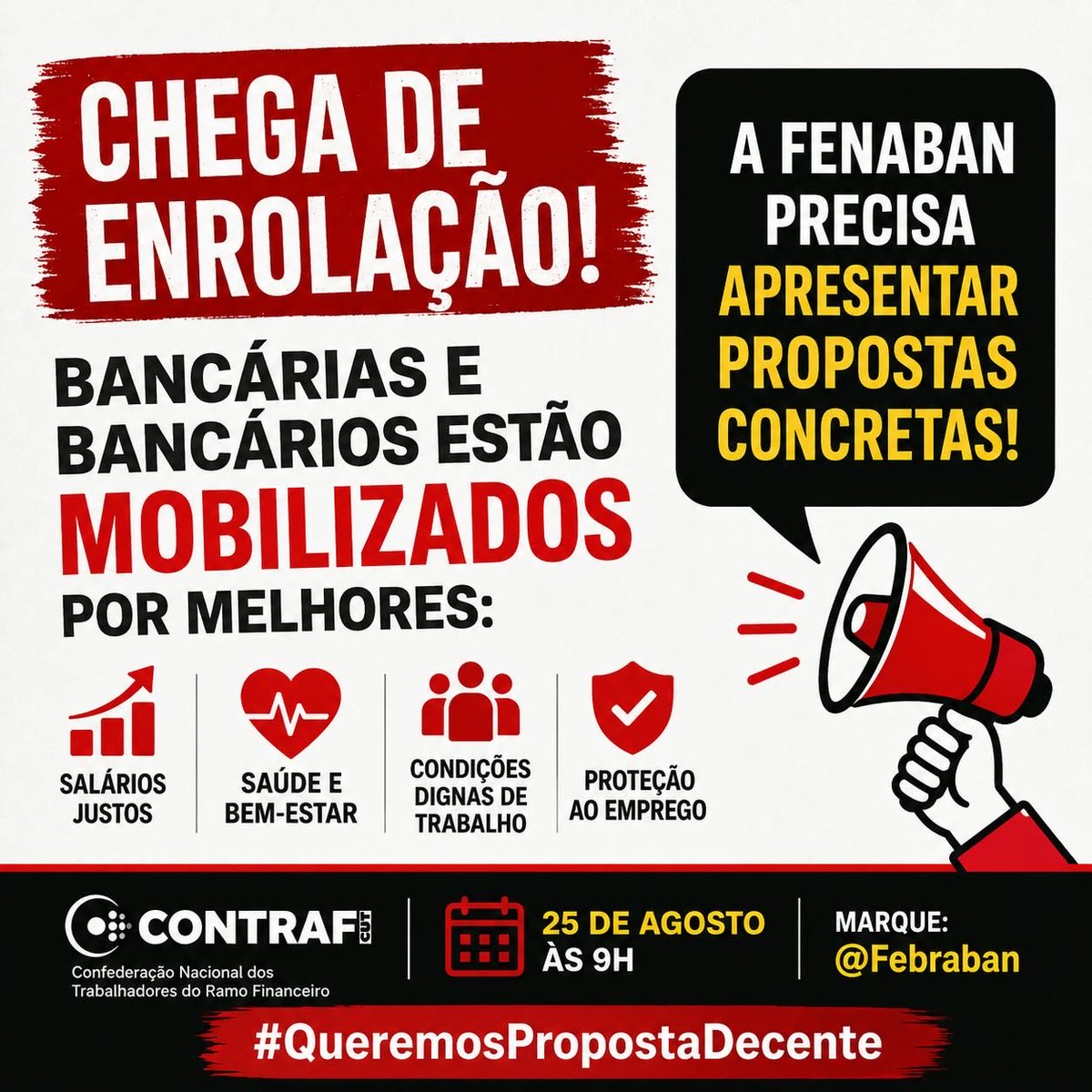 bancariosbraga's tweet photo. Trabalhar em banco não pode custar a nossa saúde mental e física. Chega de metas abusivas e assédio! Exigimos condições dignas de trabalho e proteção à saúde já. #QueremosPropostaDecente https://t.co/ZKSUKpQh5H