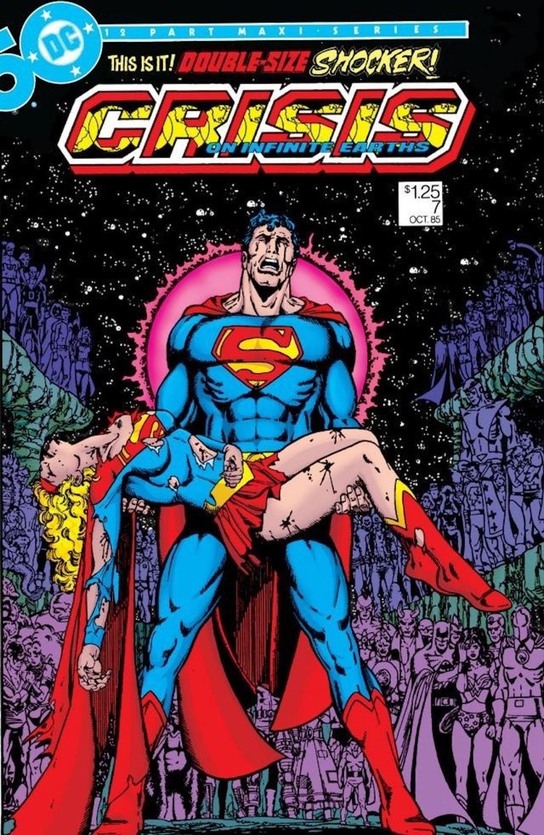 Dann138_'s tweet photo. Cover of the day. Crisis on Infinite Earths #7 https://t.co/AKtIxmp2P8