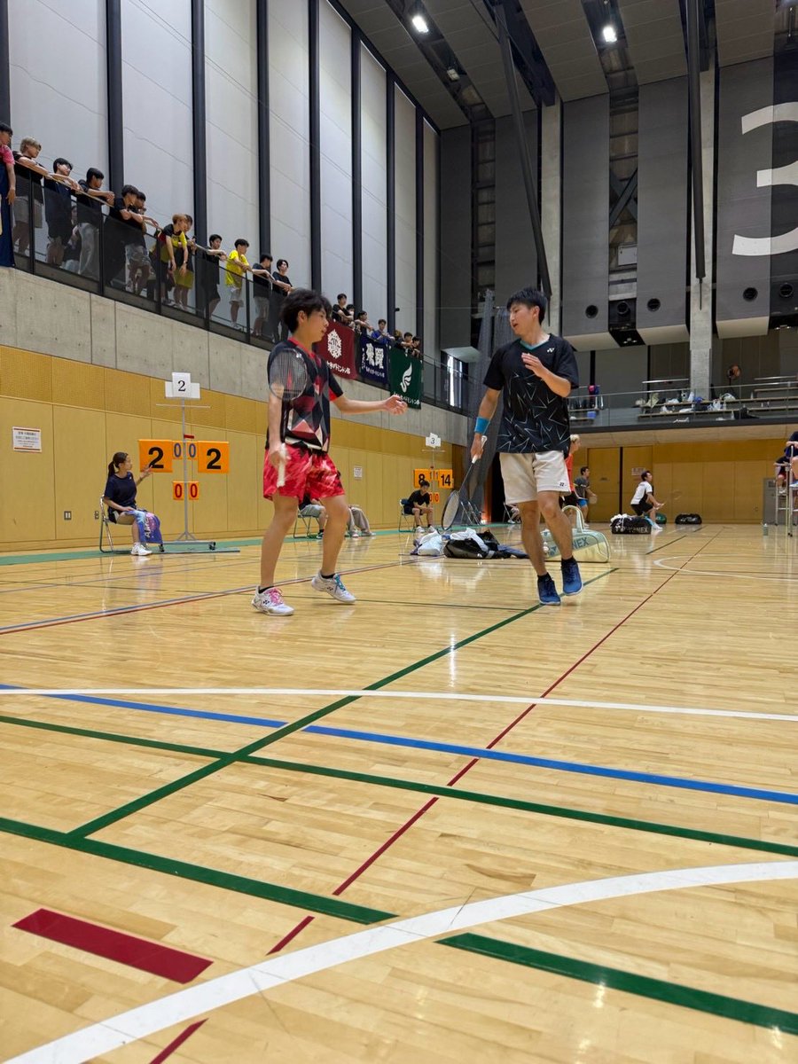 kubc2011's tweet photo. 月田・松本　0-2は　佐藤・麻畠(金沢工業)

《男子ダブルス　3回戦》
飯田朗允・矢嶋　2-0　山本・笹原(金沢学院)

《男子ダブルス　4回戦》
飯田朗允・矢嶋　0-2　澤口・永柄(敬和学園)

ベスト16　飯田朗允・矢嶋 https://t.co/Z8hEZ2Vu2o