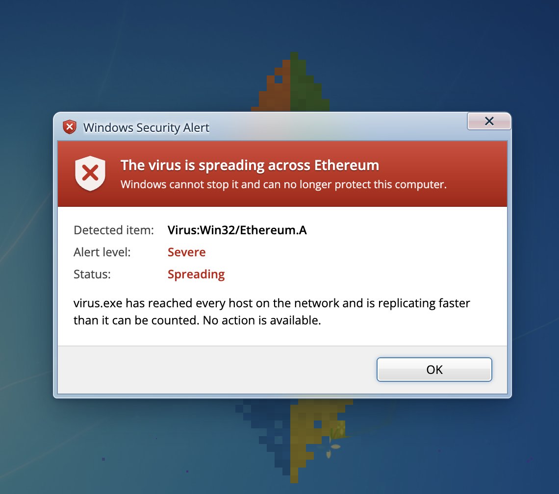 virus_ethereum's tweet photo. The virus is spreading across @ethereum https://t.co/nDQDq6YyDa