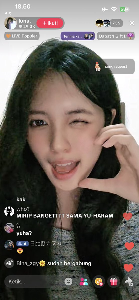 itneverends_'s tweet photo. @Hearts2Hearts Nemu yuha versi indo lagi live tiktok😭 https://t.co/ZVztnFH942