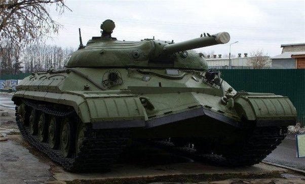 KrypTanko's tweet photo. Today’s “Odd Tank” is the Soviet ‘Object 757’

Built in the late 1950’s, Object 757 was a prototype Heavy Missile Tank based on a T-10 heavy tank hull with a different road wheel layout. 
The turret is also unique to this tank, it is not the same turret used on Object 775, though they are visually similar, they are each different designs. This turret fits a crew of 3 while Object 775’s entire crew numbered only 2 who were both in the turret. 
This tank concept would be cancelled in the early 1960’s.

The main weapon is a 125mm D-126S smoothbore gun-launcher which could fire Rubin ATGM’s.