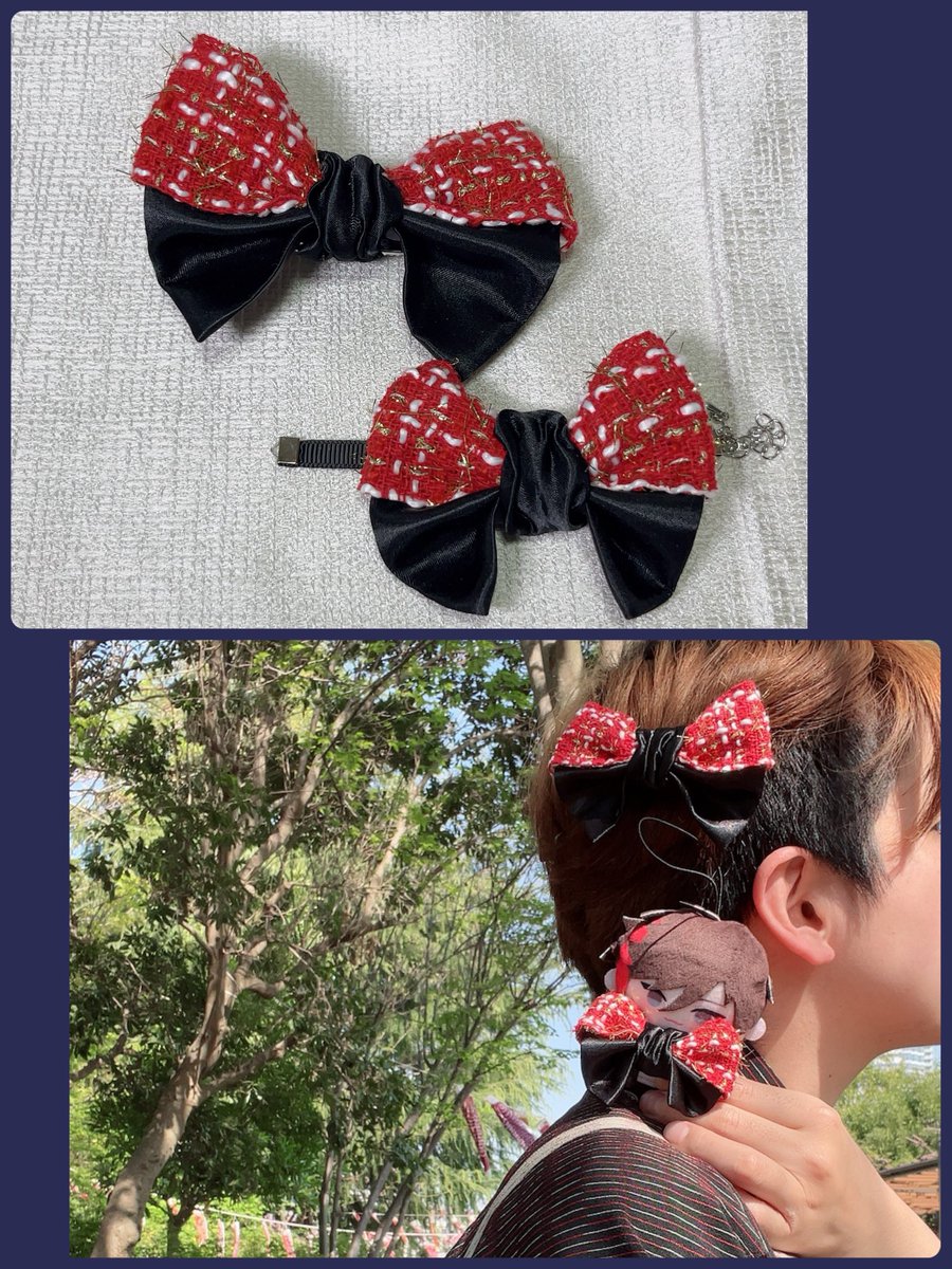 sake_ya07's tweet photo. こちらのイベントに🦸‍♂️モチーフのにじぱぺとお揃いで付けられる🎀を委託販売致します！
人間はピンで、パペはチョーカータイプです☺️🐙🌟は品切れですが、他はあるので！是非に〜！ https://t.co/1xwJPbsx0O