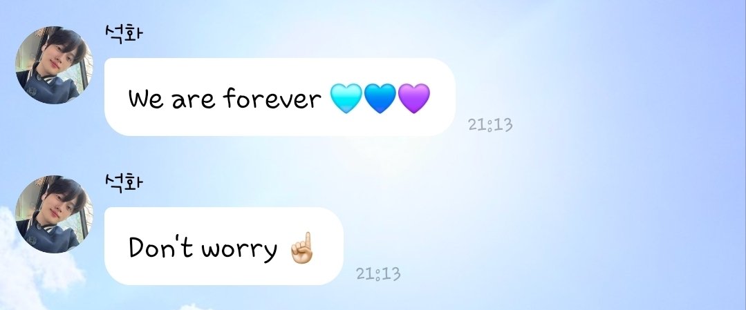 sunshine_ksh's tweet photo. 🐥: "We are forever 🩵💙💜 Don't worry ☝🏻"
#위아이 #강석화 https://t.co/11boKv4p5e