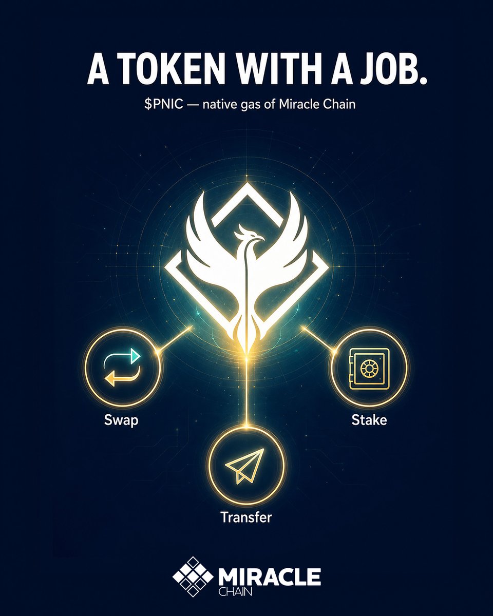 Miracle_Chain's tweet photo. Gas fees on Miracle Chain? Paid in $PNIC.

A token with a job.

Powering every swap, stake and transfer across the network. #miraclechain #PNIC https://t.co/t6sJue3aK8