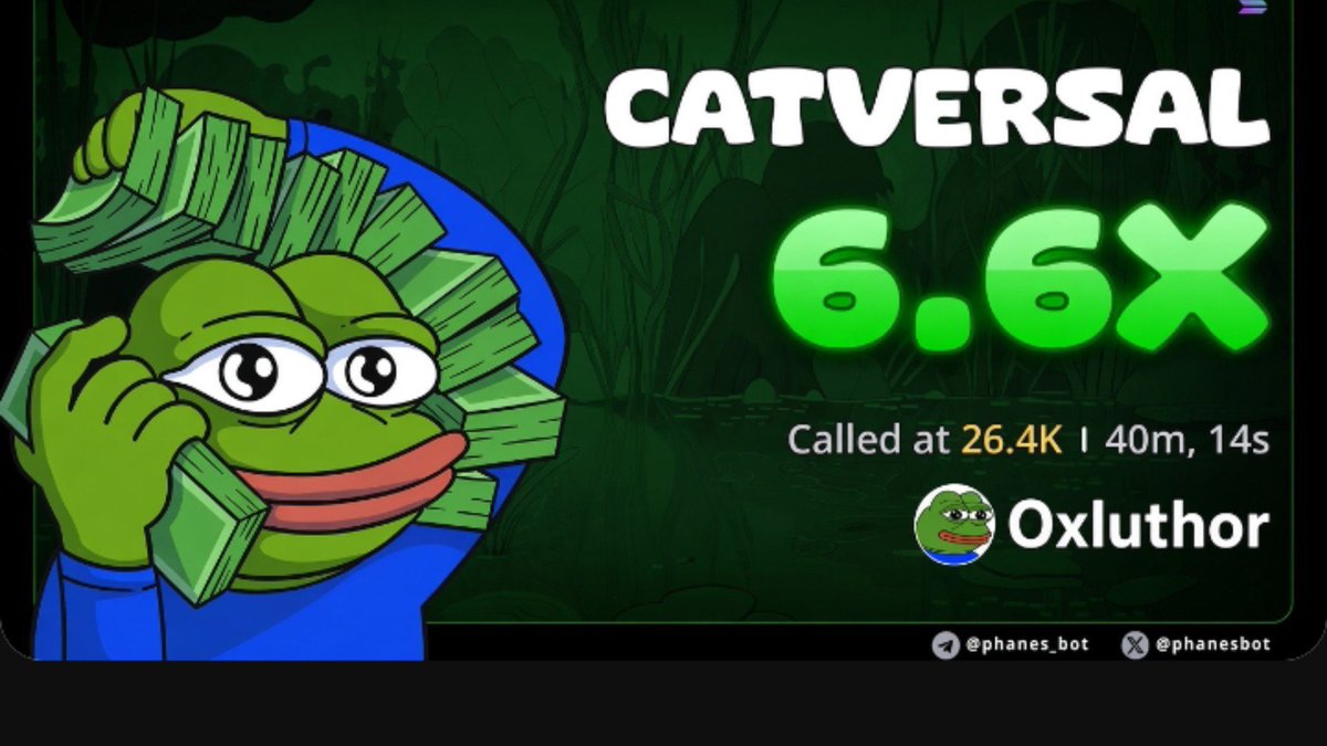 oxluth's tweet photo. 6x profit up on $CATVERSAL

3RXfvoL5tDYRQfZZ9rweeHwCpv5kbdZ4BWrqxWLzpump https://t.co/pQts7vwQzE