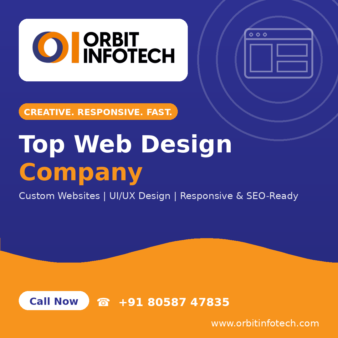 InfotechOrbit's tweet photo. Build a modern, responsive &amp; SEO-friendly website with Orbit Infotech.

🎨 Custom Design | 📱 Mobile-Friendly | 🚀 Fast &amp; User-Focused
Grow your online presence with a website built for business success!
#TopWebDesignCompany #WebDesign #UIUX #WebsiteDevelopment #OrbitInfotech https://t.co/cNRRYdY3PC