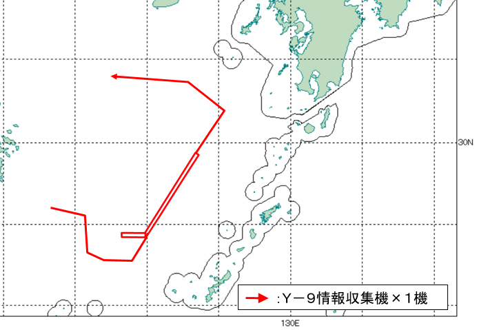 jointstaffpa's tweet photo. 令和８年８月２５日（火）中国軍の情報収集機（Ｙ-９）が沖縄本島沖から、長崎県男女群島沖にかけて飛行したことを確認し、これに対して #航空自衛隊 の西部航空方面隊の戦闘機を #緊急発進 させ対応しました。 https://t.co/5b5bXXq8kF