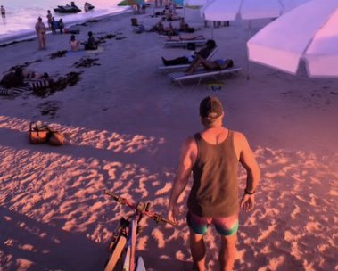 CYBERLEEKEEE's tweet photo. just released new gameplay footage,
 and this time we can see Vice City Beach from inside the game. 👀
📷 The most striking thing is the number of NPCs and activity in the area: 🌴

#GTA6 #GTAVI https://t.co/Q7F3fHG4eq