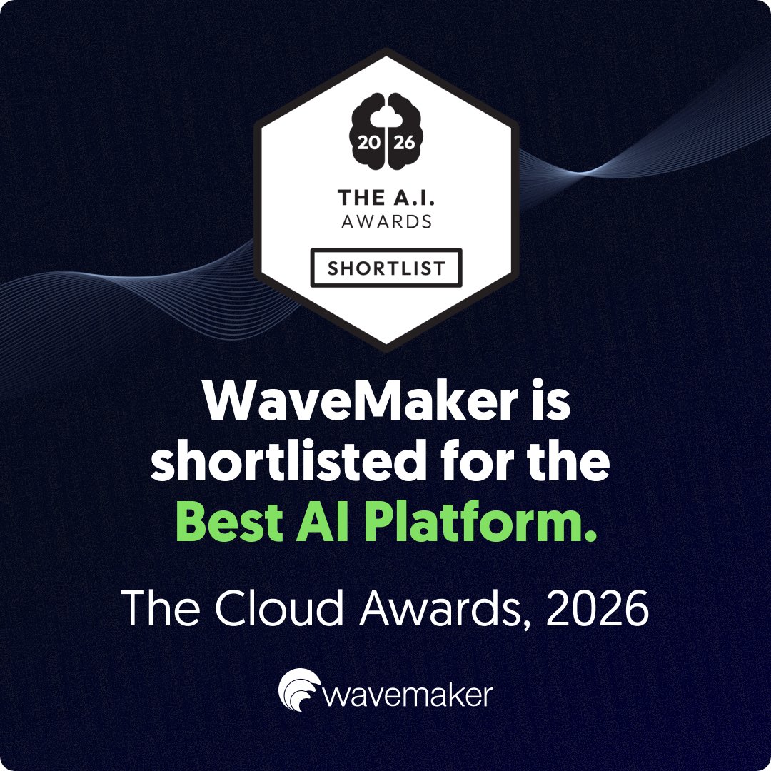 WaveMaker's tweet photo. Amazing news! WaveMaker makes it to the shortlist of @Cloud_Awards 2026, in the category of the Best AI Platform. Read more about our platform at https://t.co/plyMrTjgyb
#AI #AgenticAI #Appdevelopment #Deterministiccode https://t.co/hTTcQtsThM