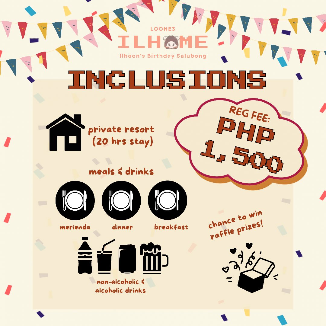 ilhome_ph's tweet photo. 𝗕𝗲 𝗿𝗶𝗰𝗵! … sa 𝘦𝘹𝘱𝘦𝘳𝘪𝘦𝘯𝘤𝘦 at 𝘱𝘢𝘨𝘬𝘢𝘪𝘯 😋

𝗣𝗵𝗽𝟏,𝟓𝟎𝟎 mo gawin nating 20hr staycation na may kasamang activities, kits, pagkain 🥳 AT RAFFLE 👀

Registration is open ‘til 𝗔𝘂𝗴𝟑𝟎, 𝟏𝟏:𝟓𝟗𝗽𝗺

🔗https://t.co/4fhRSIjw2s

#BirthdaySalubongniILHOON https://t.co/ZLqoj5x5LI