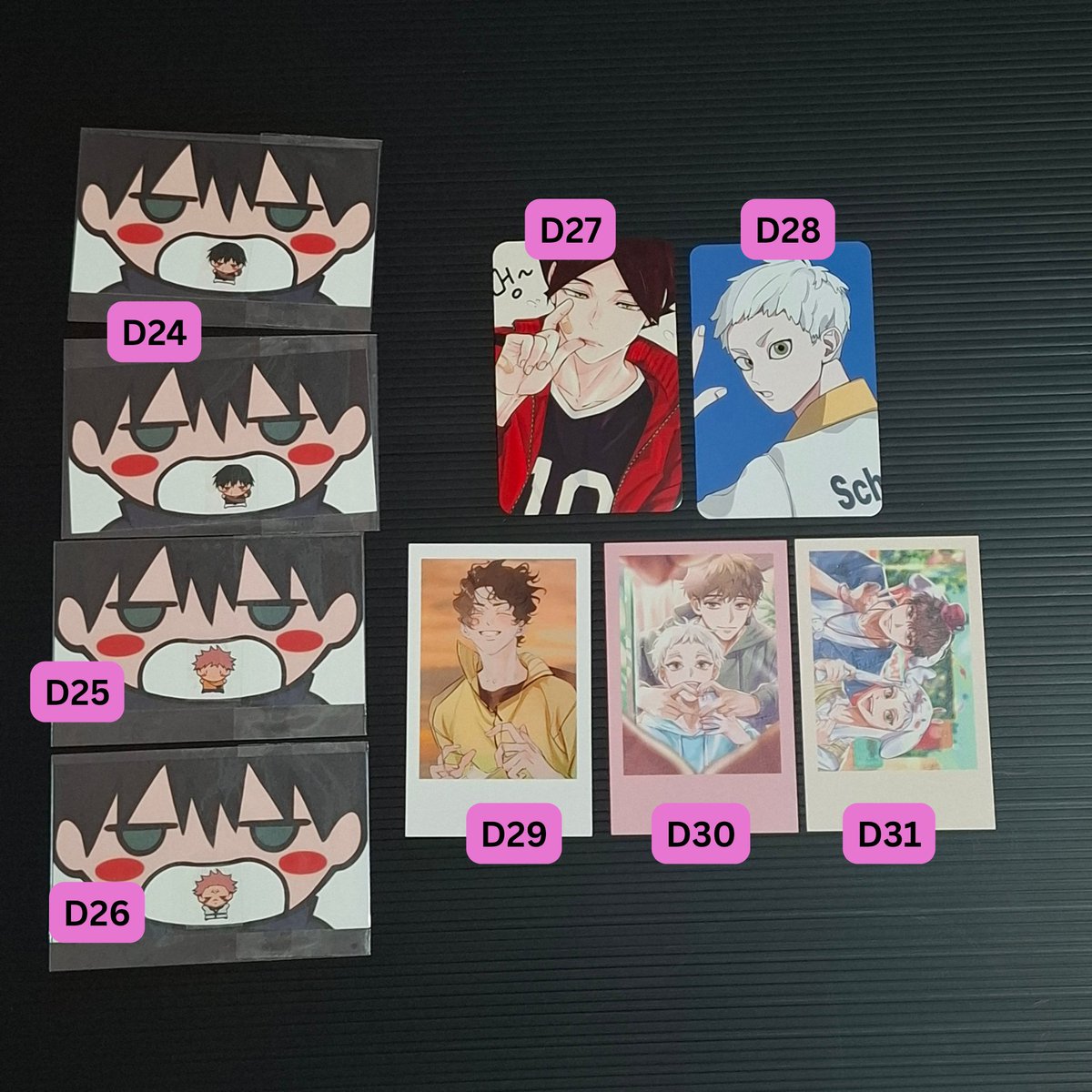 tagmilbut's tweet photo. ‼️ QRT dengan kode pada gambar untuk memesan.

Harga:
• Kode D: Rp 10,000 /each

• Jika foto barang bertumpuk = jumlah stok barang lebih dari 1 buah.

• D24, D25, D26 = sticker anti radiasi (katanya) https://t.co/hCbbIhtG5W