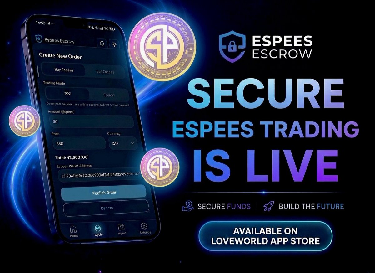 DodieEbako's tweet photo. Tired of trade risk?🚨
Secure #EspeesTrading is LIVE on Espees Escrow!
We've built a trustless P2P exchange to protect
EVERY transaction.. Secure Funds. Download and
start trading NOW:
https://t.co/yktB8yZprw..
#Fintech #Flutterwave #P2P #AppRelease
#qubators https://t.co/Cl5TNP6lGa