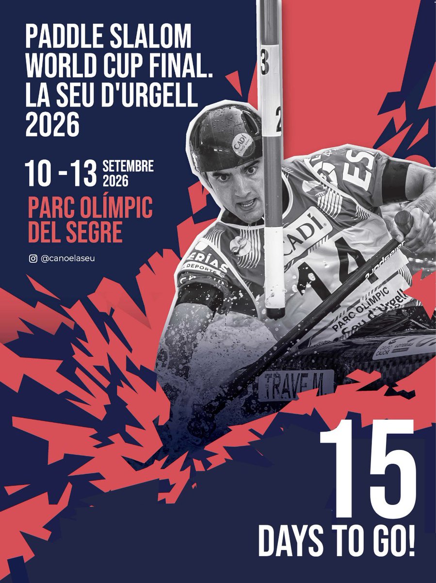 parcolimpicseu's tweet photo. En 15 dies 🔥 veurem al Parc Olímpic del Segre els millors palistes del món per disputar-se la final de la Copa del Mon d’eslàlom i kayak cross! https://t.co/o0pQcxdRFs