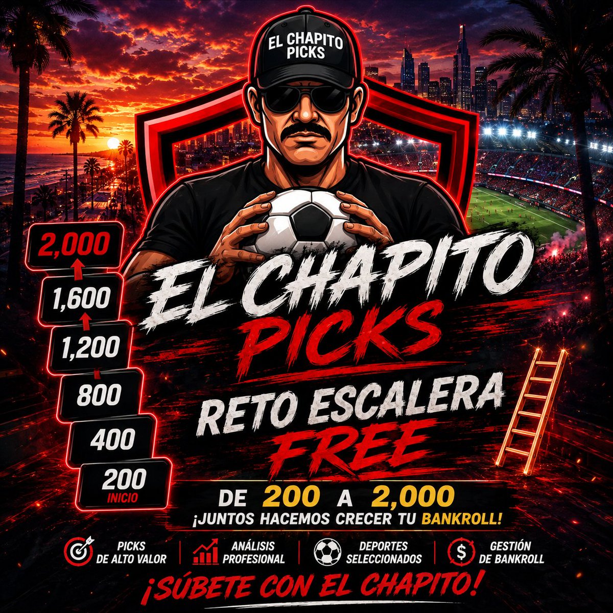 ChapitoPicks's tweet photo. 🔥 ¿LISTO PARA SUBIR DE NIVEL? 🔥

El RETO ESCALERA de EL CHAPITO PICKS ya está en marcha 🪜💰

https://t.co/Jc0A01A1Ko

Empezamos con $200 y vamos paso a paso buscando llegar a $2,000. 📈🔥

#ChapitoPicks #RetoEscalera #PicksDeportivos #AnalisisDeportivo #WhatsApp https://t.co/hE4kqEbPOH
