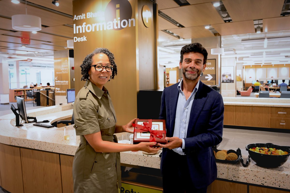 Cornell_Library's tweet photo. Cornell University Library recently dedicated the Amit Bhatia Information Desk in Olin Library, recognizing Amit Bhatia ’01 and his longtime support of the Library.

Read more: https://t.co/yjYQm7rL9r https://t.co/3WRYi5xJAS