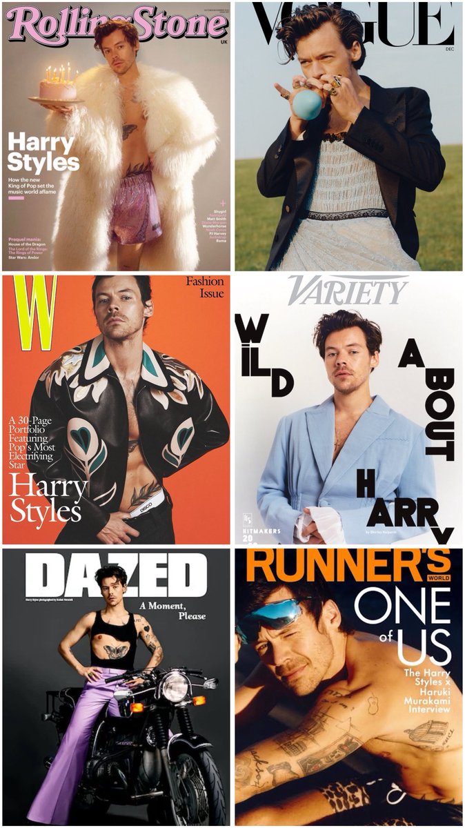 kissallthetim's tweet photo. harry para las revistas, pasará para la historia de la moda. https://t.co/EuANTHbNkl