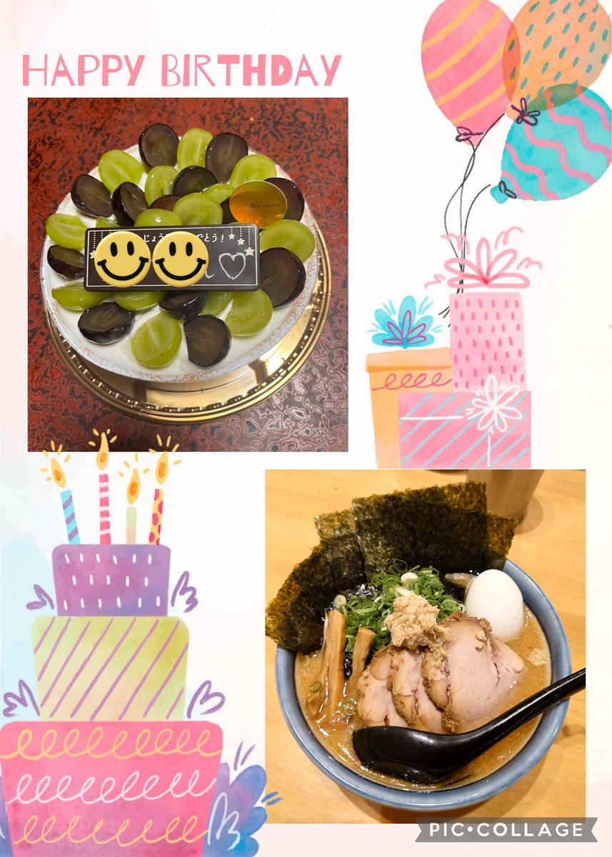 BTyoko75's tweet photo. 誕生日に大好きなラーメンとケーキ食べて幸せでした(*´艸`) https://t.co/DvwlROuljN
