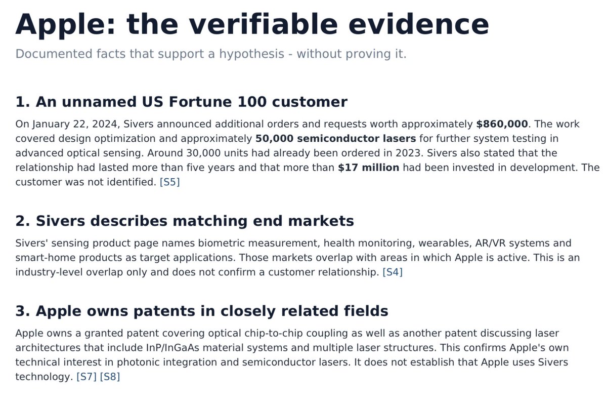 PepInvestStocks's tweet photo. Here is another overview of why there is a high probability that $AAPL is $SIVE mystery Fortune 100 customer. https://t.co/gjzREpqGnY