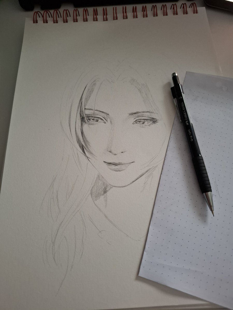 rithodoa's tweet photo. Working on an aerith drawing :3 https://t.co/aCMpwPGAVi