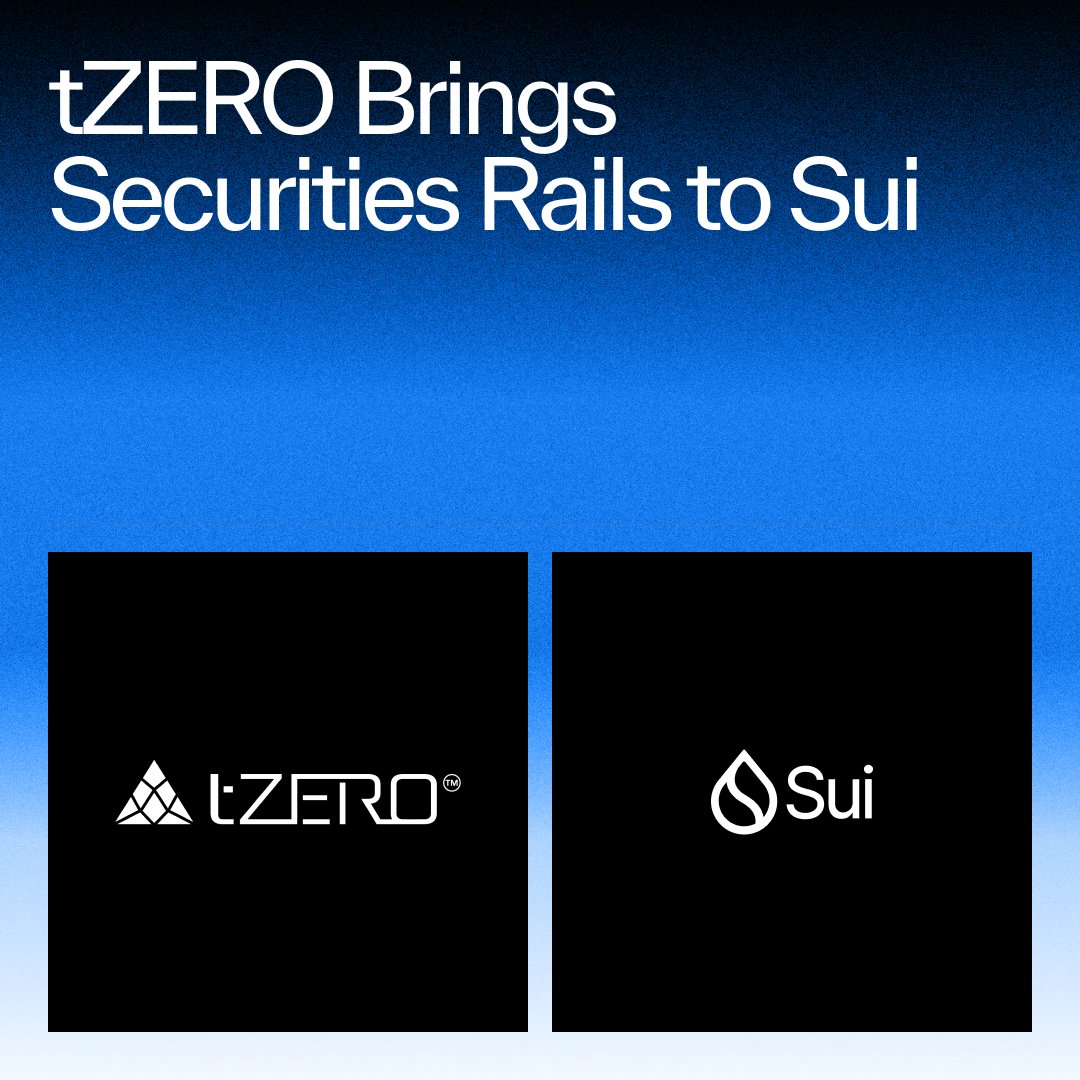 SuiNetwork's tweet photo. To bring securities onchain, tokenizing the asset is just step one.

It still has to be issued, held, transferred, traded, and settled inside a regulatory framework.

@tZERO is bringing 7+ years of regulated digital securities infrastructure to Sui, built for exactly that. https://t.co/ijbzATZMel