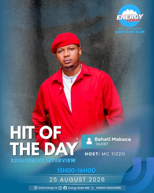 ENERGY888FM's tweet photo. HELLOOOOOOOOO!!

Twageze muri HIT OF THE DAY.

Nitwa MC TIZZO Ndi live kuri 88.8 FM, 90.3FM& 107.3FM.

Amakuru y’imyidagaduro ni menshi cyane:

Turaza kuganira na Bahati Makaca utegura amarushanwa yiswe RWANDA NEXT SUPERSTAR.

Ibitaramo bya King James byo kwizihiza imyaka 20 amaze mu muziki bizakomereza muri Amerika na Canada.

 Tom Close kuri Album ya cyenda iriho P-Fla na Jay C.

 Urukiko Rwisumbuye rwa Nyarugenge rwatesheje agaciro ubujurire bwa Yugi Umukaraza.

H.E Paul Kagame yasubije  Kayumba Darina wamukoreye filime.

Crazy Kennar wo muri Kenya yashimiye Perezida Kagame uko akemura ibibazo by’abaturage ahita amusaba 'Selfie'.

Miss Brittany Boltinhouse ufite ikamba rya Miss North Carolina USA yitabaje inkiko.

 Australia: Indirimo zakozwe na AI ntizizongera gushyirwa ku ntonde z’izarushije izindi.

Nandi menshi ni kuri https://t.co/KERVgxLSzg

#Entertainment #Showbiz #HitOfTheDay #EnergyRadio #Mctizzo