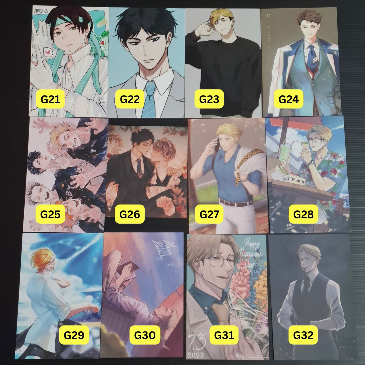 tagmilbut's tweet photo. ‼️ QRT dengan kode pada gambar untuk memesan.

Harga:
• Kode C: Rp 20,000 /set
• Kode G: Rp 10,000 /each

• Jika foto barang bertumpuk = jumlah stok barang lebih dari 1 buah.

Contoh: G7 ada 2 foro bertumpuk = G7 memiliki stok 2 buah barang. https://t.co/JYqkbZFn0Q