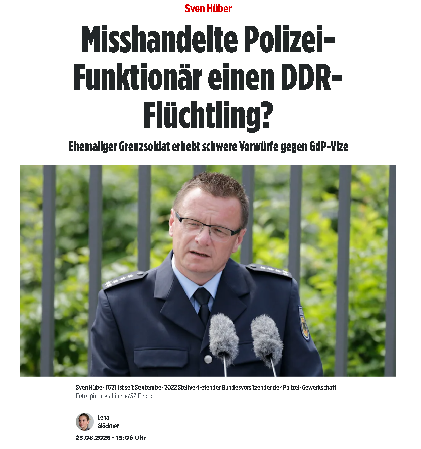 anti_grune's tweet photo. UNGEHEUERLICH! Das Portal „Apollo News“ berichtet über schwere Vorwürfe gegen den langjährigen Bundespolizisten Sven Hüber aus dessen Zeit als Offizier der DDR-Grenztruppen an der Berliner Mauer. Grundlage seien vor allem Aussagen eines ehemaligen DDR-Grenzsoldaten, die dieser an Eides statt versichert habe.