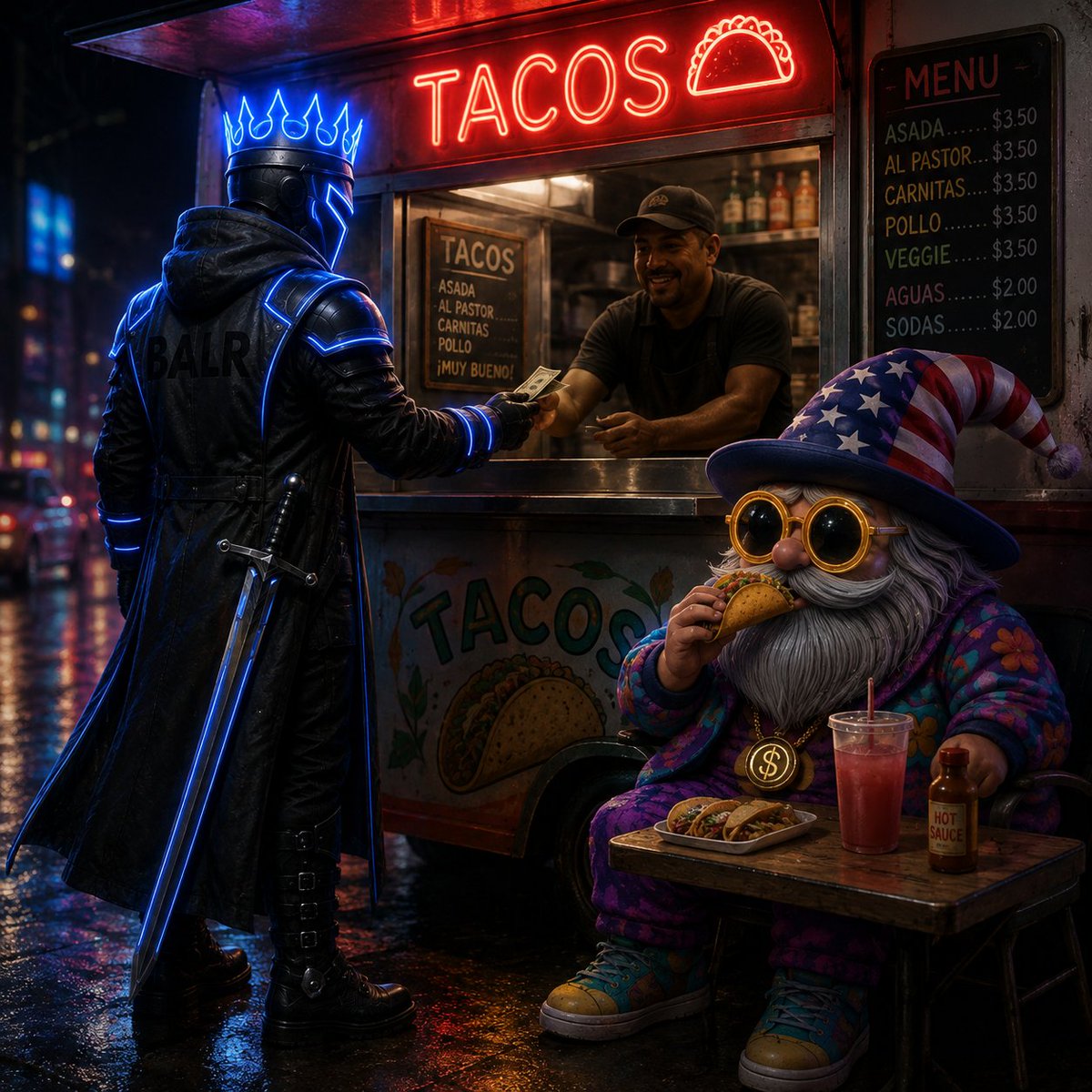 j3ceaser's tweet photo. Happy Taco Tuesday!

Good vibes, great company, and tacos stacked high. 
Even kings need a taco break!
$STKR https://t.co/piVViJk9AV
