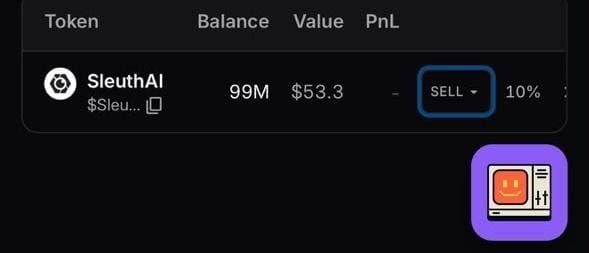 KNTL354's tweet photo. Sitting on 99M $SleuthAI for now. 
Just gonna hold and see @sleuth_ai https://t.co/EWT1LL9Vzv