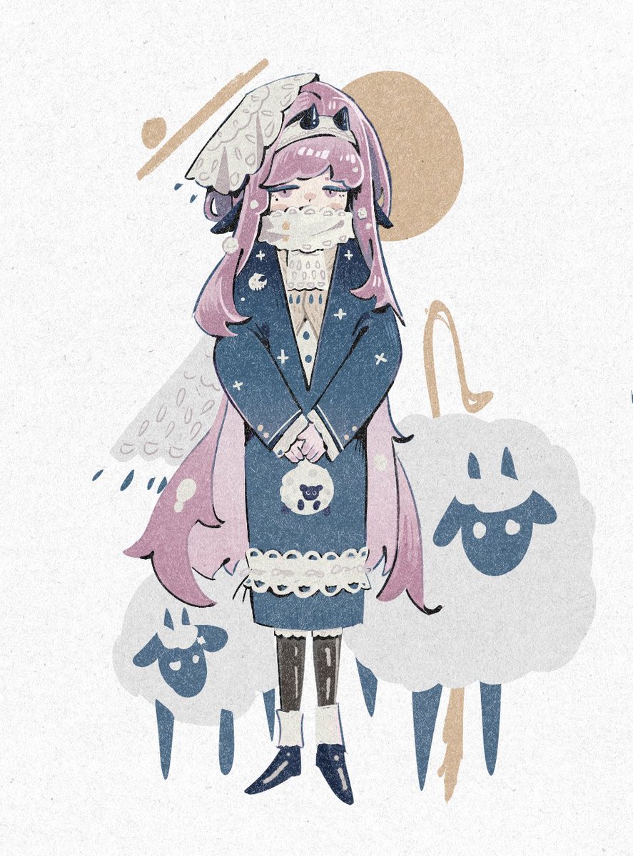 SuV4il's tweet photo. Character design practice 🐏🌕🌸 https://t.co/WonvyF5ym0