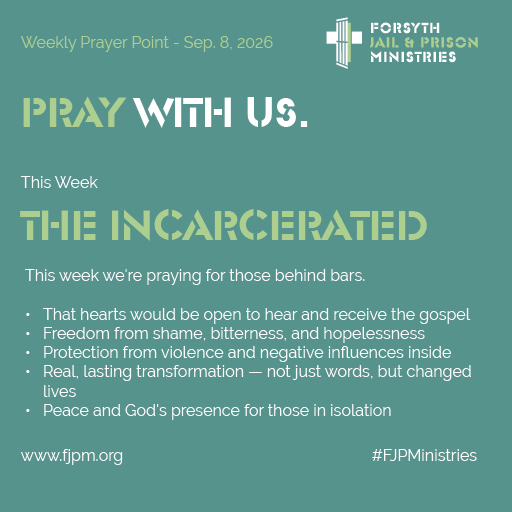 fjpministries's tweet photo. #PrayerPoint 🙏 This week we're praying for those behind bars.
-That hearts would be open to hear and receive the gospel
-Freedom from shame, bitterness, and hopelessness
-Protection from violence and negative influences inside
-Real, lasting transformation
Will you join us? 🕊️ https://t.co/9ull3C9zwa