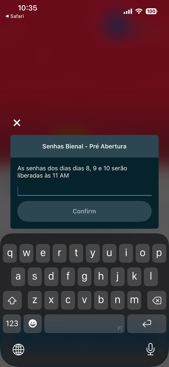 ysharydan's tweet photo. Alguém sabe qual o código/senha de acesso do fever? Pra bienal https://t.co/hLhZaB5bsl