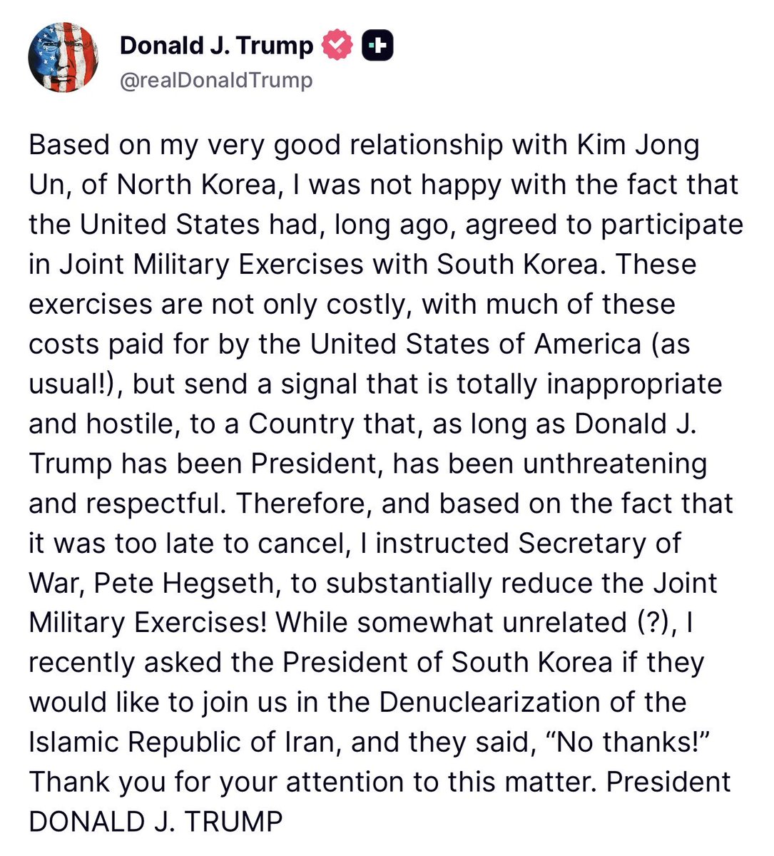 President Trump: