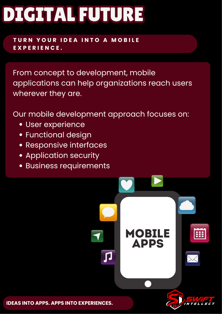 SwiftIntellect's tweet photo. Turn your idea into a mobile experience.
Swift Intellect helps transform ideas into functional, user-focused mobile applications with a focus on UX, performance, functionality, and security.
Ideas into Apps. Apps into Experiences.
https://t.co/0QeMCYYtmS
#MobileAppDevelopment https://t.co/s3sopXvGy2