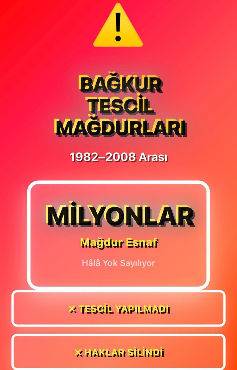 Mehmet2041158's tweet photo. ⁉️
𝐄𝐬𝐧𝐚𝐟𝐚 𝐬𝐨̈𝐳𝐮̈𝐧𝐮̈𝐳 𝐯𝐚𝐫.

#BağKurTescilMağdurları #EsnafaSözünüzVar

@Akparti

@RTErdogan @MevlutCavusoglu @bybekirbozdag @NumanKurtulmus @fuatoktay @varank @AvOzlemZengin @bayramsenocak @AvBehiye @halisdalkilic @HulusiSenturk @RumeysaKadak https://t.co/w08NxfLjSw