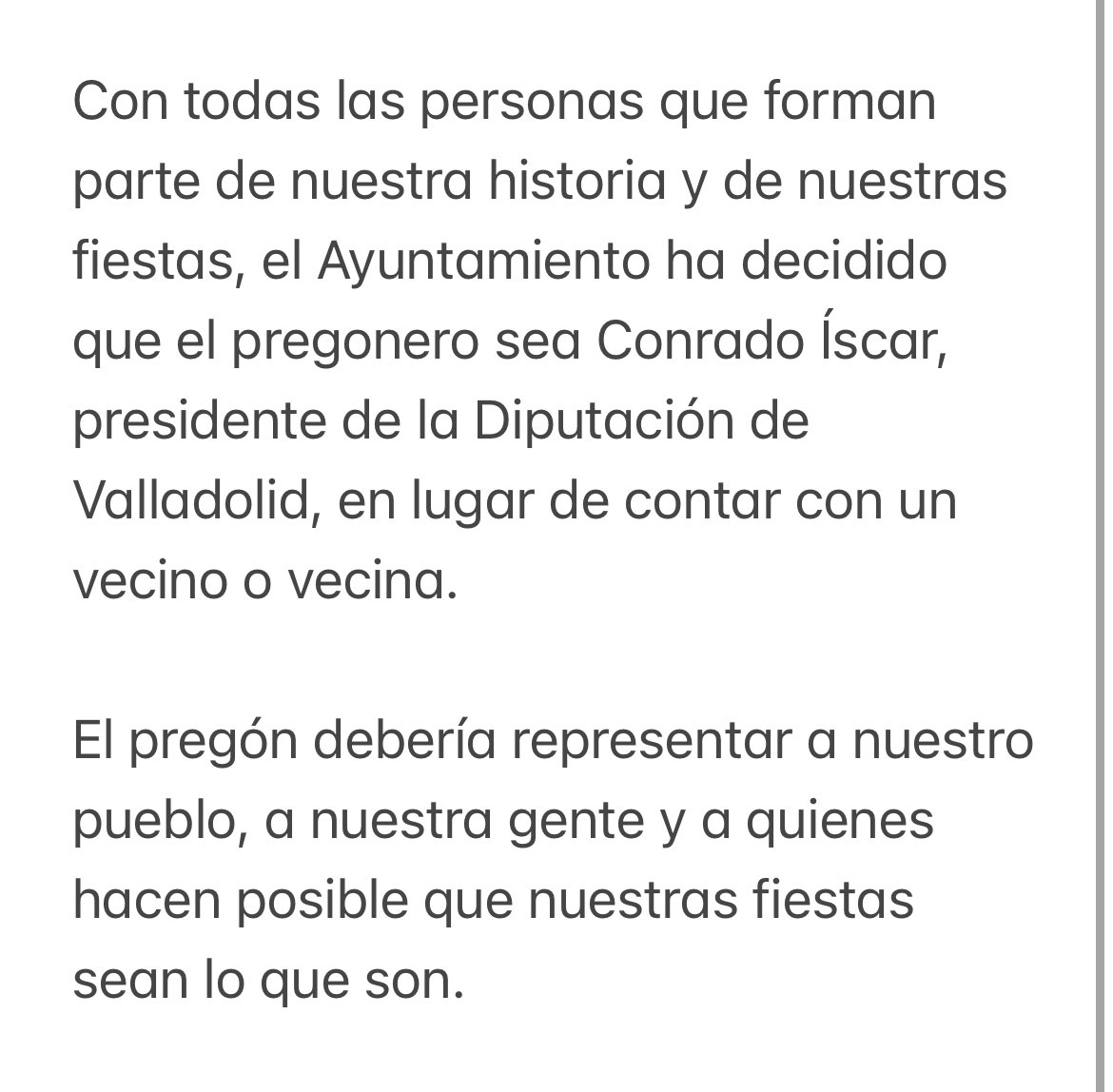 rossotellez's tweet photo. Porque el pregón debería ser un reconocimiento a quienes forman parte de nuestra historia. https://t.co/NYBQUigfnH